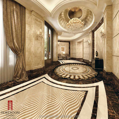 Water Jet Marble Medallion Tile Deco Floor Marble Slab Inlay Composite