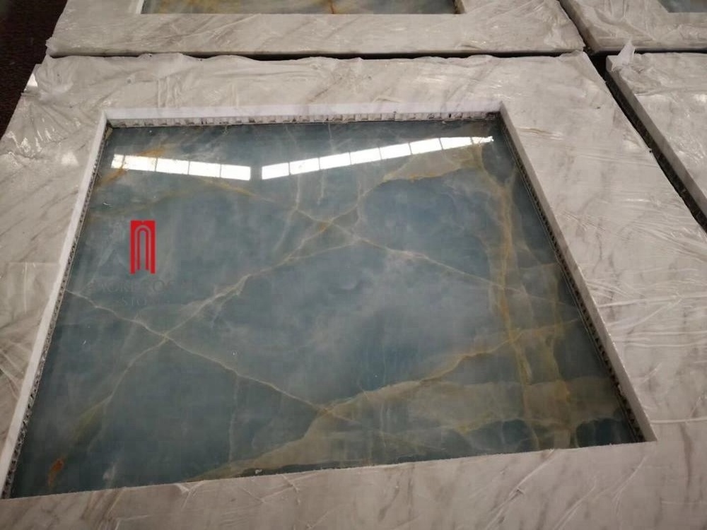 Moreroom Stone Travertine Onyx Honeycombs Laminated Stone Panel