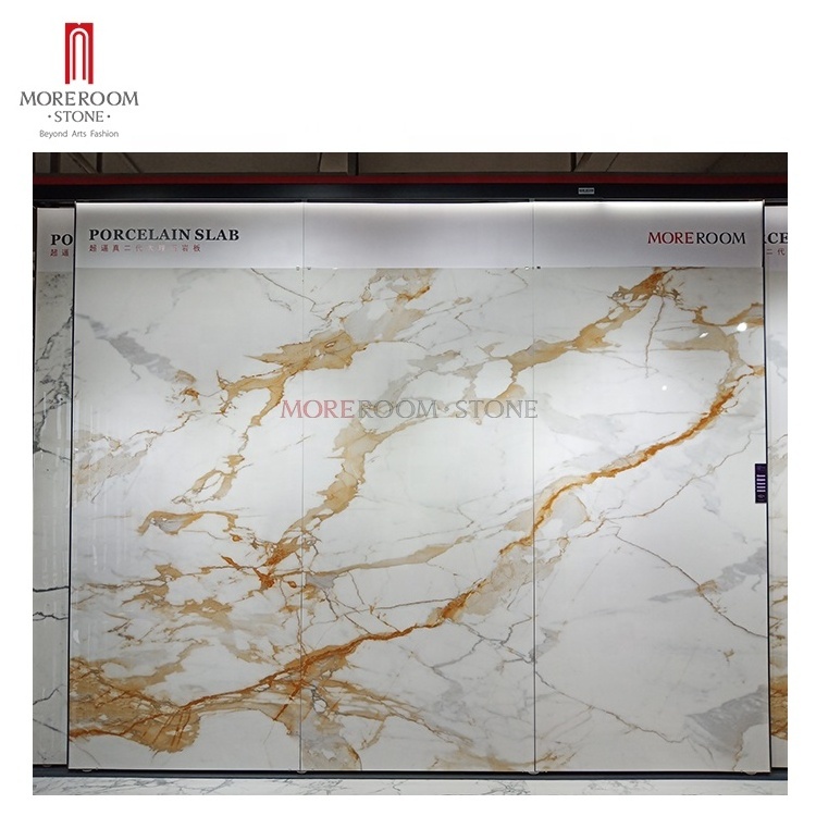 Calacatta Gold Marble Large Format Big Size Porcelain Wall Floor Countertop Tiles Sintered Stone Slab