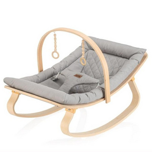 Wood Rocking Chair For Baby Sleep Kids Sofa Indoor Wooden Baby Bouncer Swinging Chair For Babies Nursery 2024