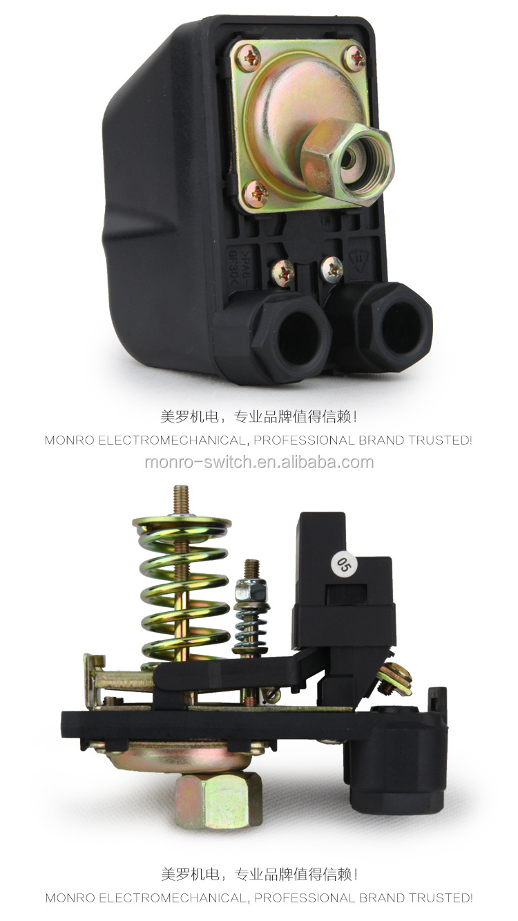 0048 KRS-5 Zhejiang Monro cover black one /three phase high automatic water well pump pressure switch