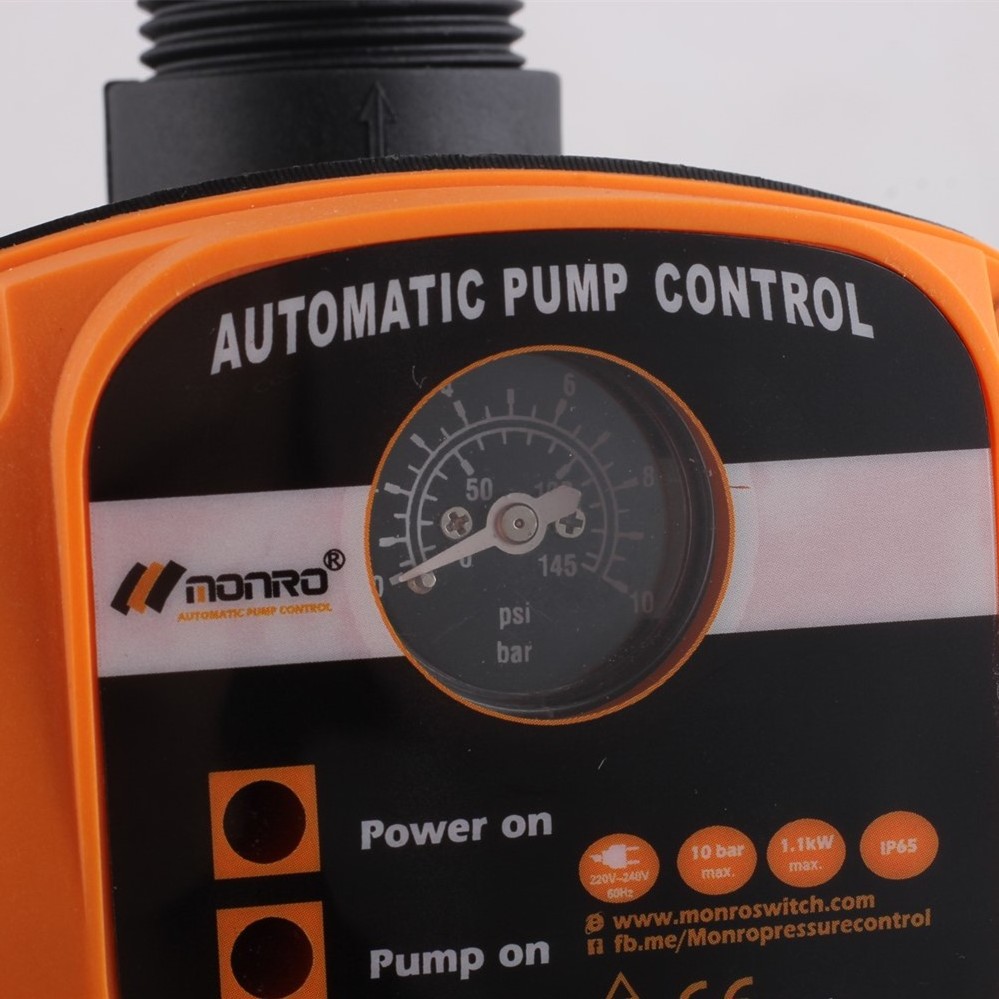 Monro EPC-11A minitype auto water pump control electronic pressure switch dry run protection with pressure gage