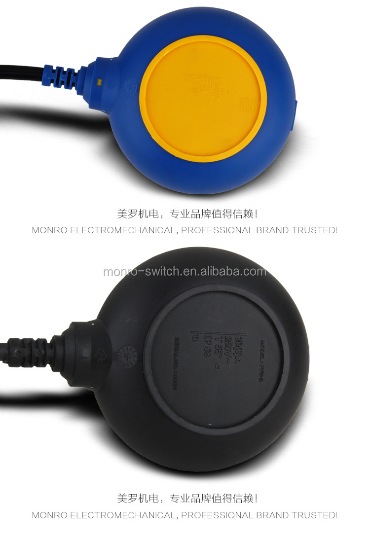 0121 Zhejiang Monro Mercury Mini Electric Float Level Switch For Water Pump FPS-3