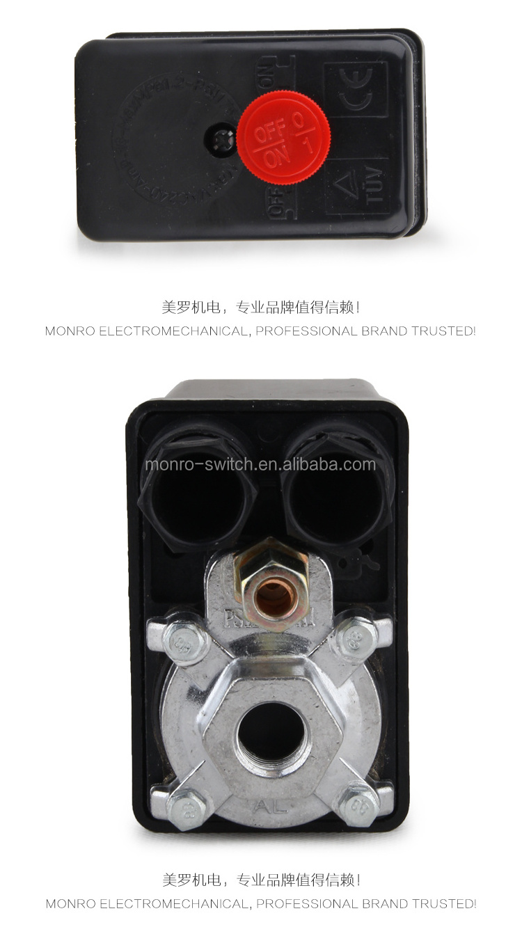 0039 KRQ-2 Zhejiang monro air switch supplier one /four way air pump differential pressure switch for air compressor