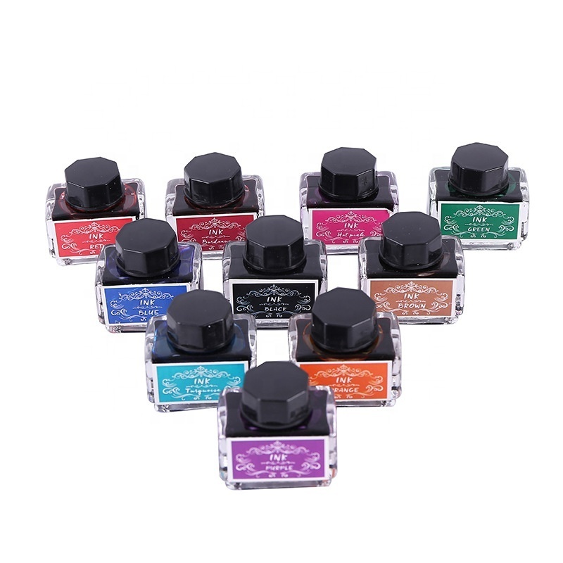 15ml Fountain Pen Ink Refilling Smooth Liquid Inks Stationery School 10 colors Office ink