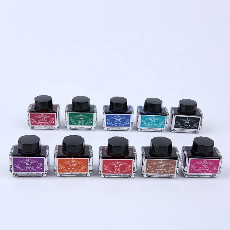 15ml Fountain Pen Ink Refilling Smooth Liquid Inks Stationery School 10 colors Office ink