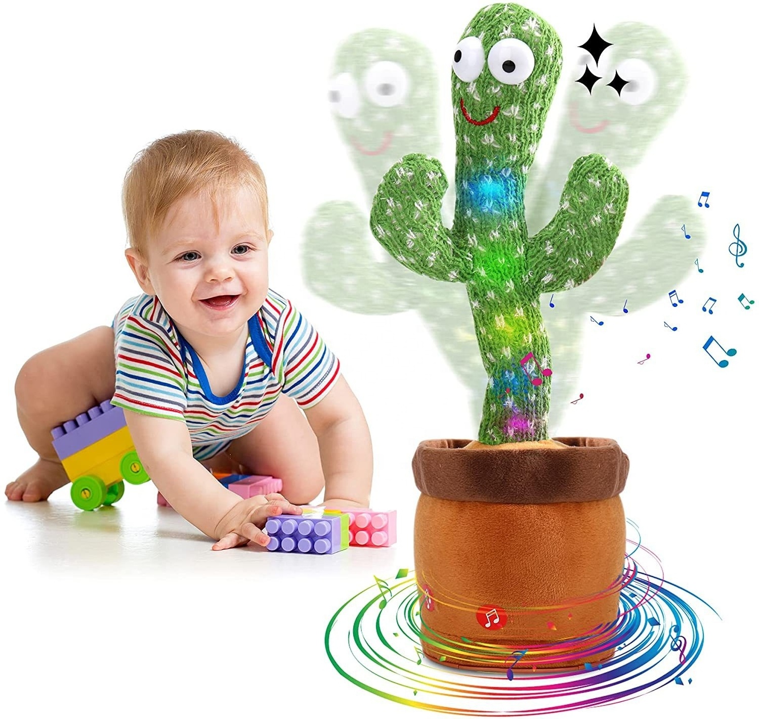 Dancing Cactus Toy Talking Singing Plush Toy Mimicking Repeats Recording Funny Musical Songs Wiggly Cactus Baby Toys