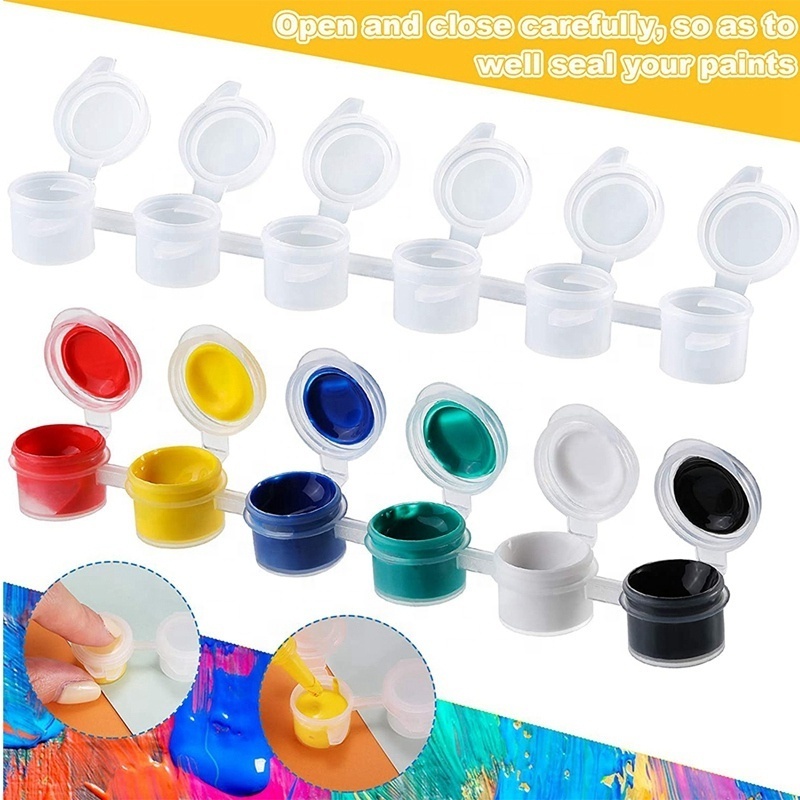 3ml 8pcs Empty Paint Strips Paint Cup Pots Clear Storage Paint Containers Mini Painting Cup Pot