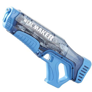 Summer New Transparent Water Gun Wholesale Fully Automatic Burst Electric Water Gun Large Capacity Water Play Toys