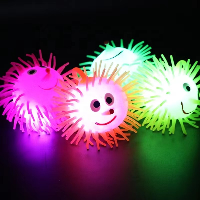 Squishy LED puffer ball Stress Relief Squeezing LED balls bouncy balls for kids