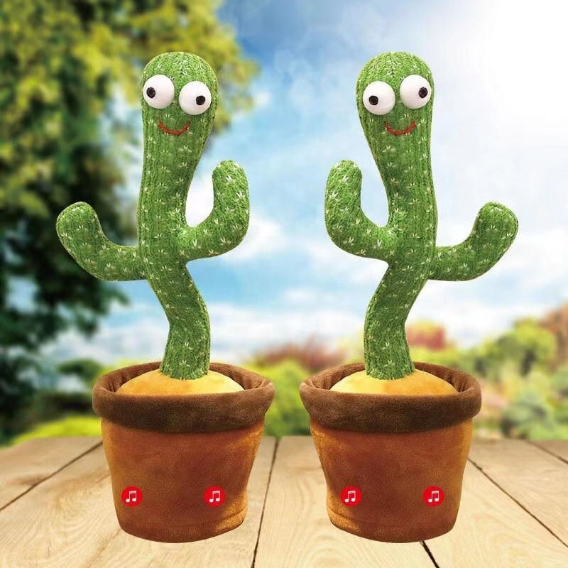 Dancing Cactus Toy Talking Singing Plush Toy Mimicking Repeats Recording Funny Musical Songs Wiggly Cactus Baby Toys