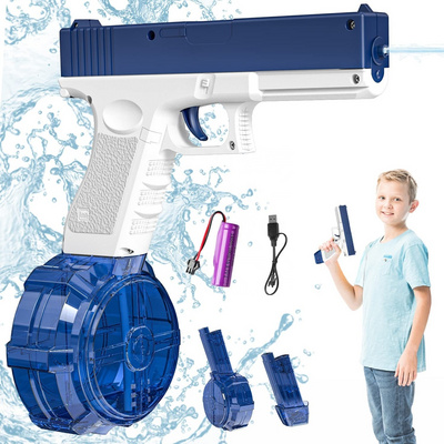 Electric Water Gun Automatic Squirt Guns with both magazines clips One Button Water Soaker Gun Toy for Kids Boys Adults Summer