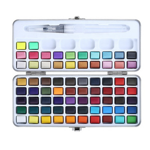 Professional 72 colors Solid Watercolor Set Basic Glitter Watercolor Paint for Drawing Art Paint Supplies Art Supplies