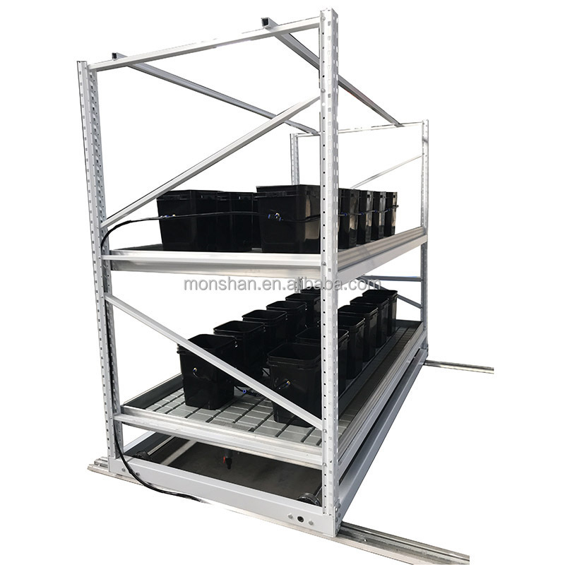 Multiple Tiers Movable Rolling Bench Shelves Vertical Grow Rack System For Indoor Growing Farming