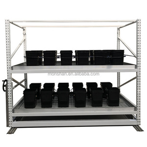 Multiple Tiers Movable Rolling Bench Shelves Vertical Grow Rack System For Indoor Growing Farming