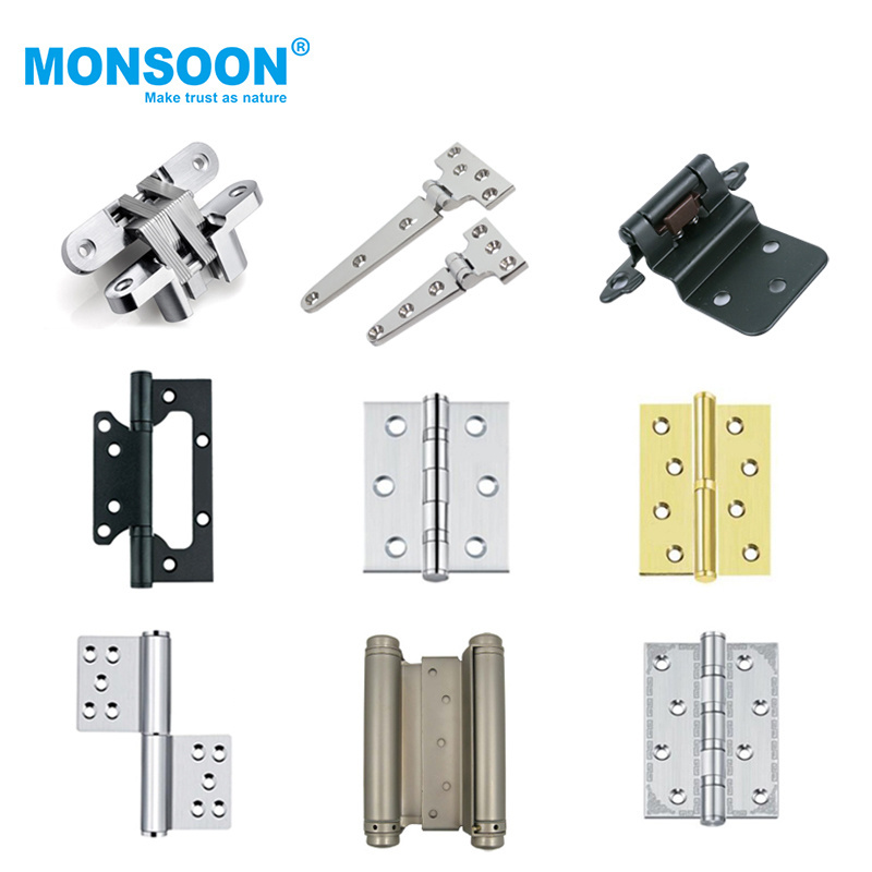 Hardware accessory 304 Stainless Steel iron metal window round corner spring door hinge flush hinge for wooden door