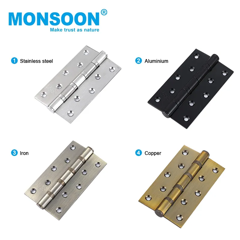 Hardware accessory 304 Stainless Steel iron metal window round corner spring door hinge flush hinge for wooden door