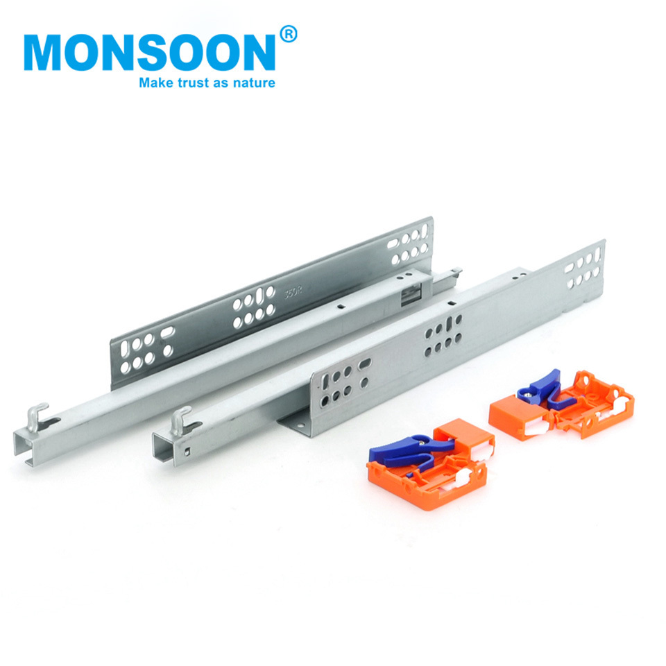 MOSNOON Furniture Kitchen Cabinet Concealed Hydraulic Drawer Sliders 3/4 extension soft close undermount drawer slide