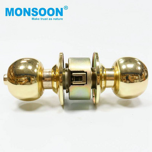 wholesales stainless steel tubular lock ball round knob lock handle keyless cylindrical round entry privacy front knob lock