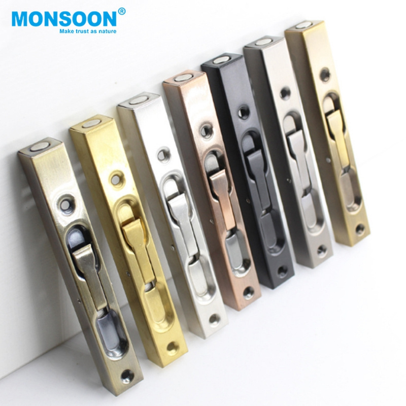 Conceal insert copper zinc alloy lever action flush door bolt steel main door tower bolt security square hidden door bolt