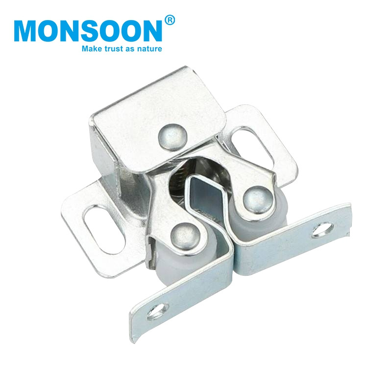 Furniture Metal Zinc Twin Double Roller Catch Cabinet Cupboard Door Roller Locking Case Latch Catch