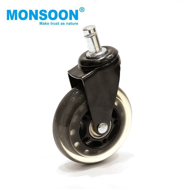 Pu Swivel Caster safety office chair pu caster wheel furniture wheels antique inner locking roller blade chair wheel with brake