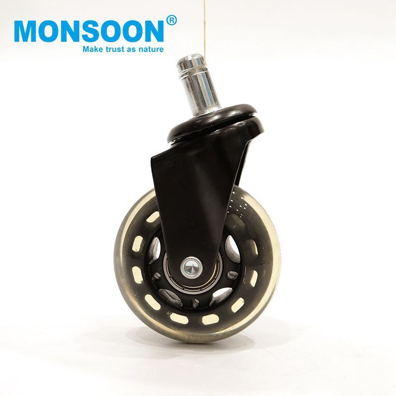 modern industrial caster brake desk chair moving wheel roller wheels nylon castor pu swivel screw caster wheels with brake