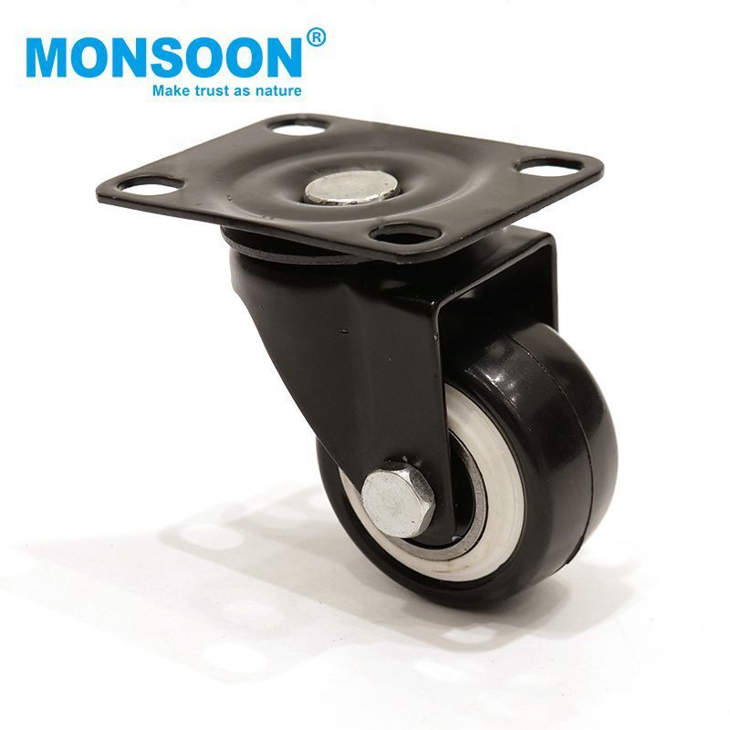 modern industrial caster brake desk chair moving wheel roller wheels nylon castor pu swivel screw caster wheels with brake