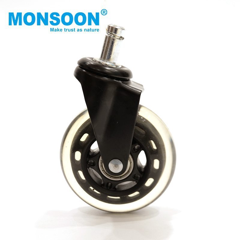 modern industrial caster brake desk chair moving wheel roller wheels nylon castor pu swivel screw caster wheels with brake