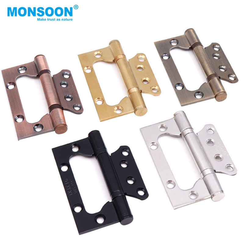 Heavy Duty Steel Furniture Cabinet Pivot Door Hinge 4 Inch Flush Butterfly Double Swing SS Door Hinges