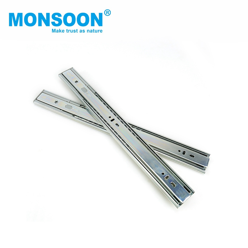 45mm full extension 3 fold ball bearing slide telescopic dual damper soft closing 22 inch hidden drawer slides