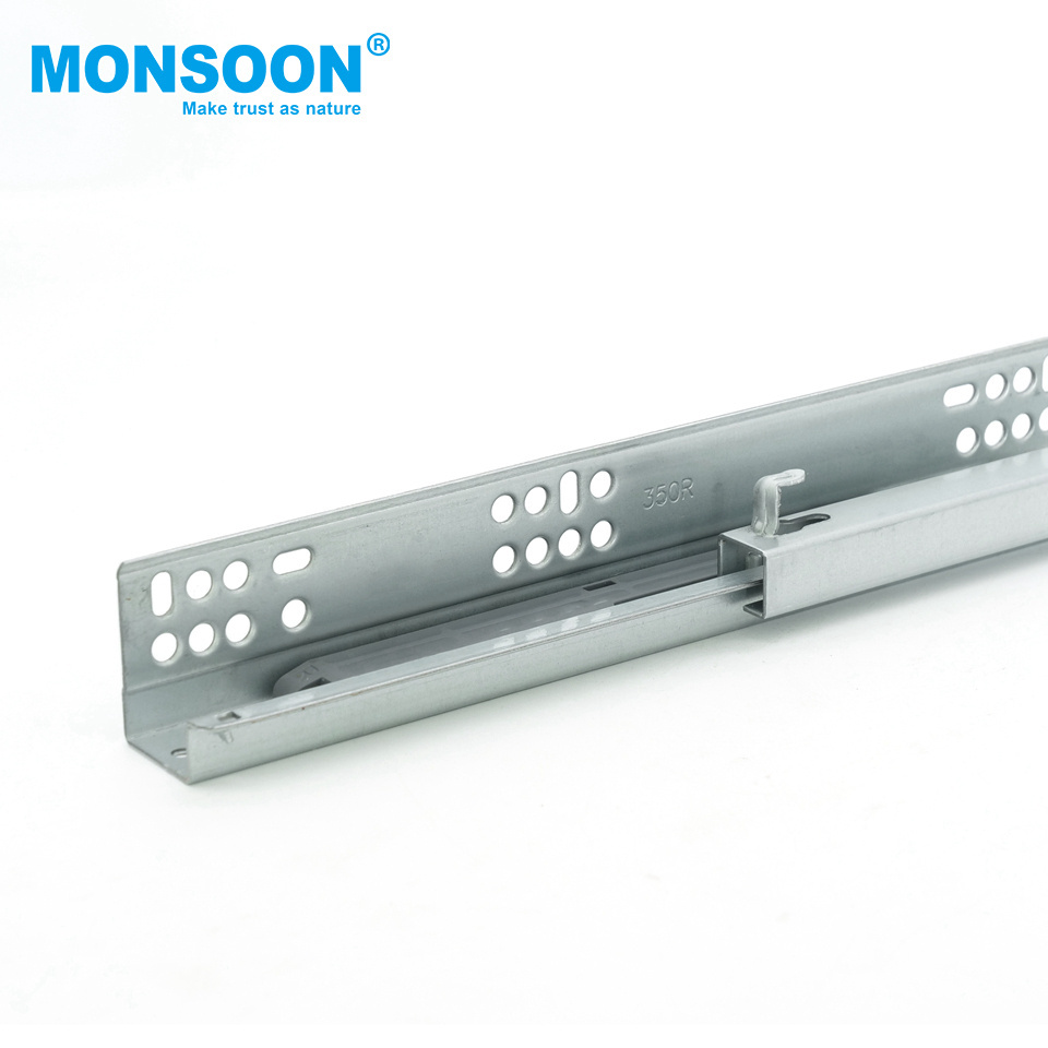 heavy duty 2 fold push open soft close undermount concealed drawer slide stainless 22 inch bottom mounting drawer rails