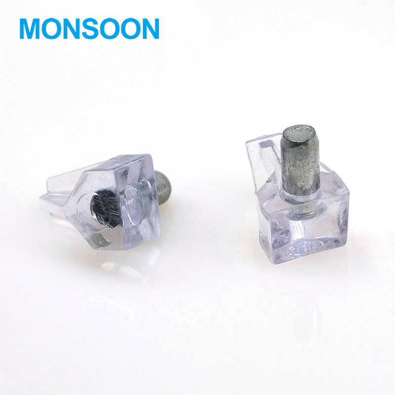 MONSOON Furniture Hardware shelf support pint Clear Transparent Wardrobe Plastic holder cupboard 5mm shelf support