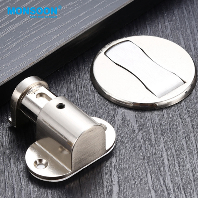 bedroom indoor strong hydraulic wooden door stopper istainless steel invisible magnetic door furniture stoppers for door