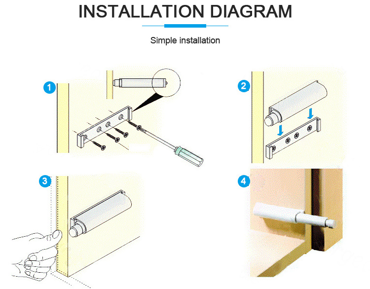 Furniture hardware Push to open Safety cabinet door catches Magnetic Pressure Touch Catch for kitchen cabinet door