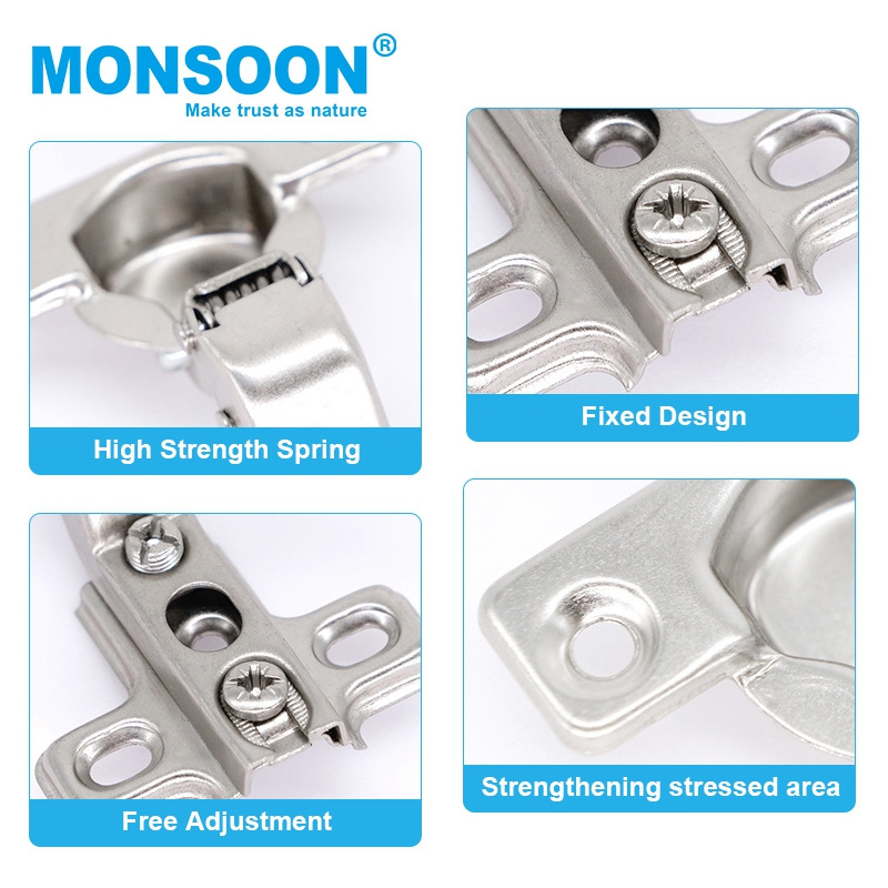 Monsoon Hardware Hinge 35mm Cup Slide On Two Way 4 Holes Concealed Hing Hydraulic Furniture Hardware Kitchen Cabinet Door Hinge