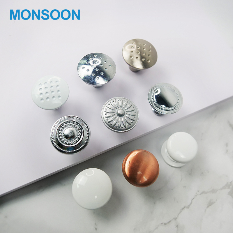 Furniture hardware Minimalist Brass closet wardrobe kitchen pull Drawer knob zinc round cupboard gold cabinet knob For Cabinet