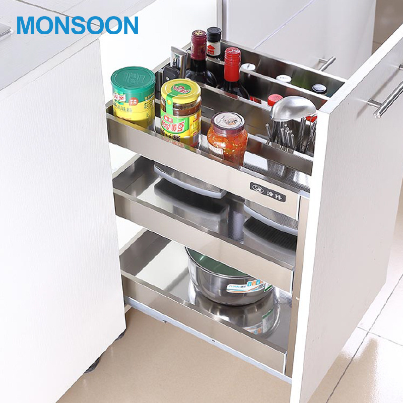 Magic corner Cabinet hardware modular sliding organizer pull down pullout metal wire storage kitchen pull out basket drawer