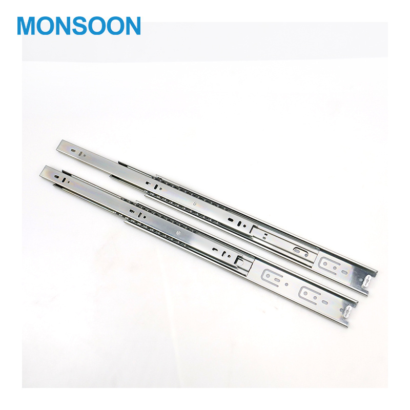 MS01-A American Type Undermount side Heavy Duty Drawer Rail Full Extension 42mmTelescopic ball bearing Drawer Slide