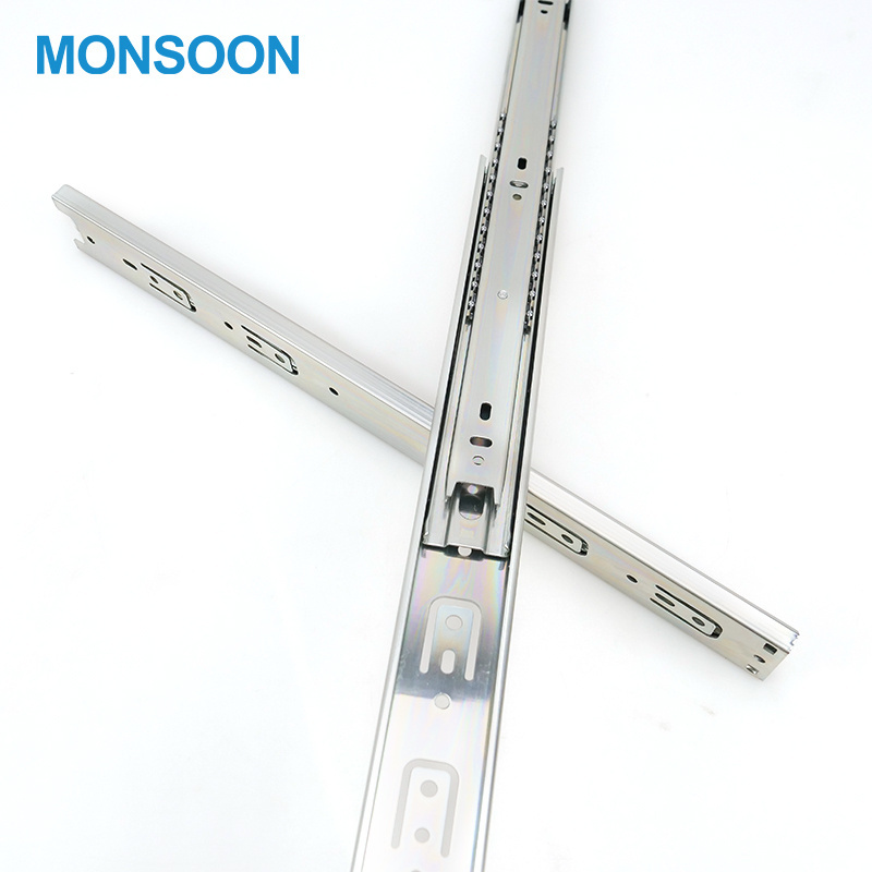 MS01-A American Type Undermount side Heavy Duty Drawer Rail Full Extension 42mmTelescopic ball bearing Drawer Slide