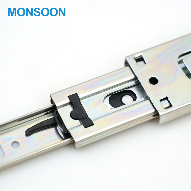 MS01-A American Type Undermount side Heavy Duty Drawer Rail Full Extension 42mmTelescopic ball bearing Drawer Slide