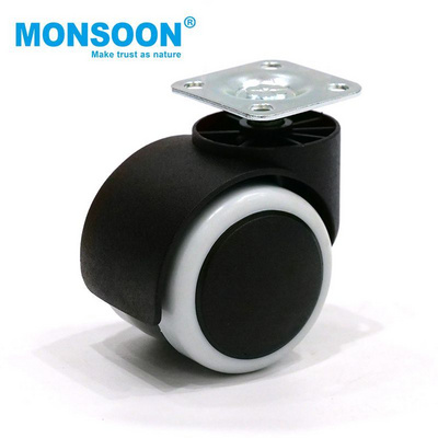 Furniture ball wheel caster Office Chair Swivel Nylon Locking Pu Transparent 1.5/2/3 inch Plastic Furniture Casters