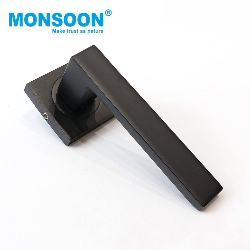 monsoon furniture fitting brushed nickel door handle square mortise wooden indoor bedroom lock stainless steel lever door handle