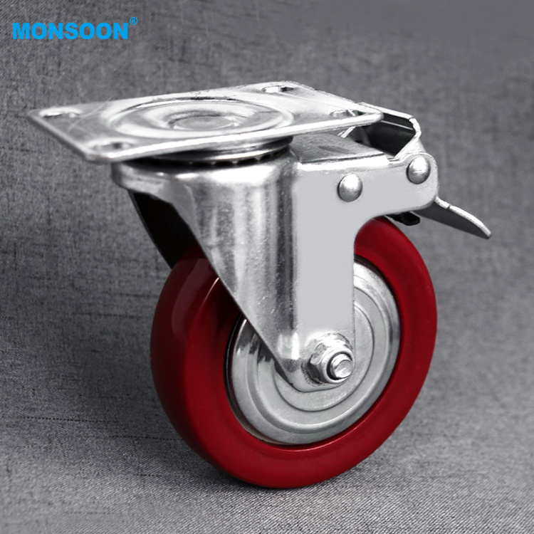 Large Industrial Metal Swivel Casters And Wheels Heavy Duty Metal Roller Steel Casters With Brakes 5 Locking Metal Industrial