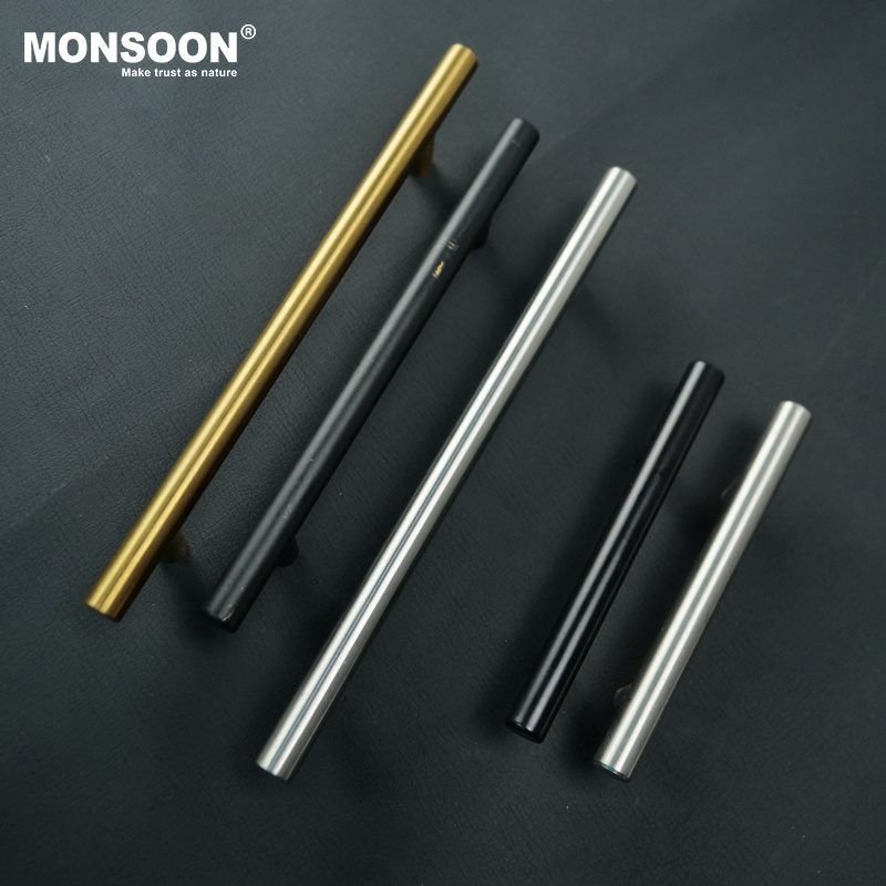 Furniture hardware Wardrobe cupboard drawer kitchen cabinet handle pull T bar stainless steel cabinet handles for furniture