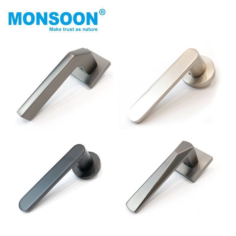 Door Lock zinc alloy bedroom pull silver handle Chinese Style main wooden door handles For Bedroom Exterior