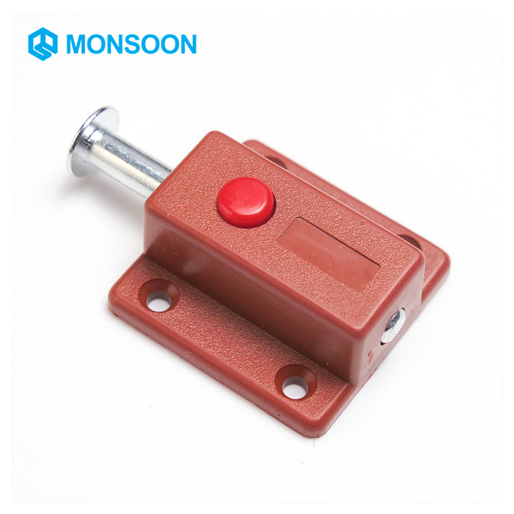 Furniture hardware Safety cabinet door catch magnet system magnetic push latch push to close latch