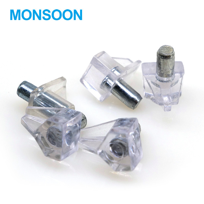 MONSOON Furniture Hardware shelf support pint Clear Transparent Wardrobe Plastic holder cupboard 5mm shelf support