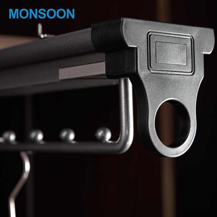 MONSOON Modern Wardrobe Accessories Sliding Closet 8 ball bearing suit hanger luxury stainless steel clothes rack