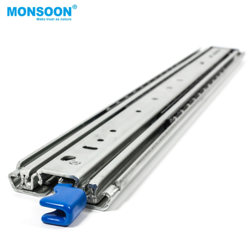 Furniture hardware 220KG ball bearing slides drawers guides locking heavy duty drawer slide rail